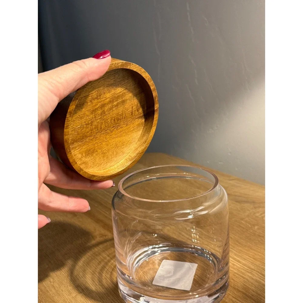 Target Glass Decorative Canister with Wood Lid Clear 064 05 1681 2016